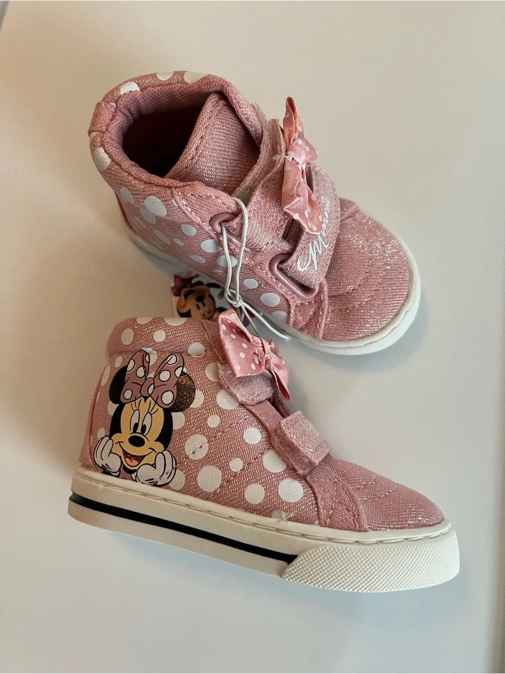 Disney Pink Minnie Mouse Sparkle High-Top Sneakers